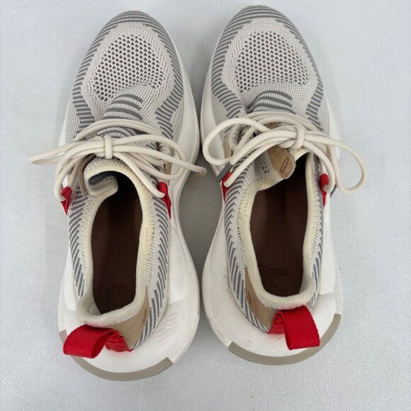 Sorel Explorer Defy Sneaker Womens Size 6 Tan Beige Gray Knit Casual Sport Shoe - Picture 2 of 9